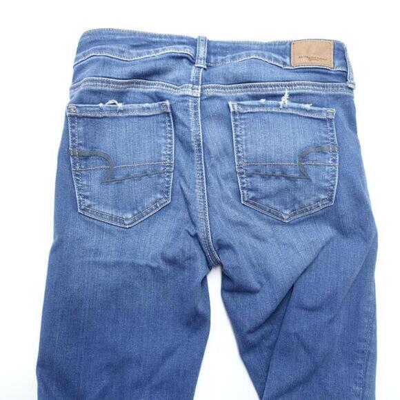 American Eagle Outfitters Jeans Women's 4 Blue Denim Stretch Medium Wash Jegging - Picture 2 of 8